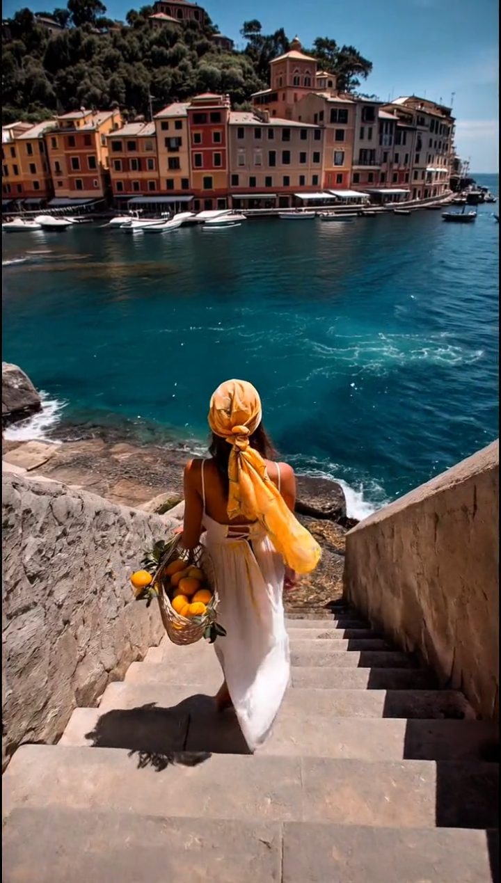 Skincare campaign film still — sunlit citrus-led lifestyle scene